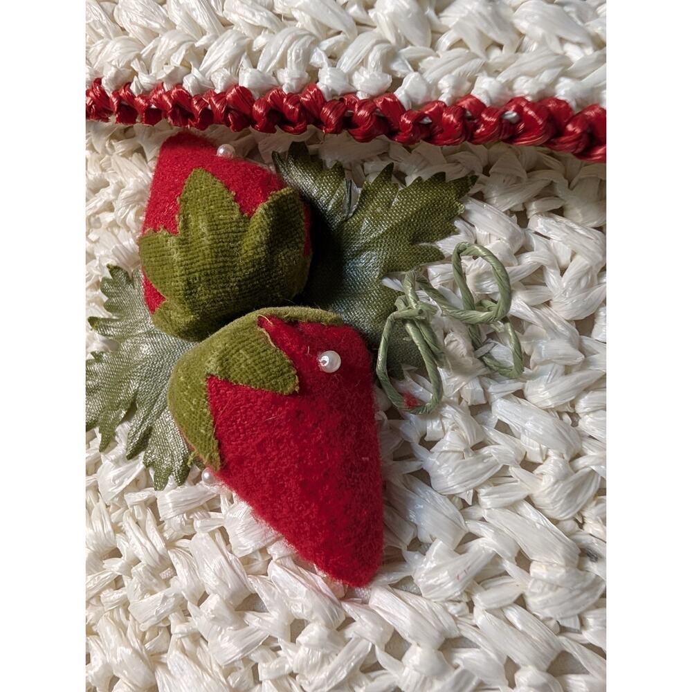 Vintage Magid Straw Strawberry Tote Bag Handbag Woven Raffia Cottagecore... - Picture 6 of 16